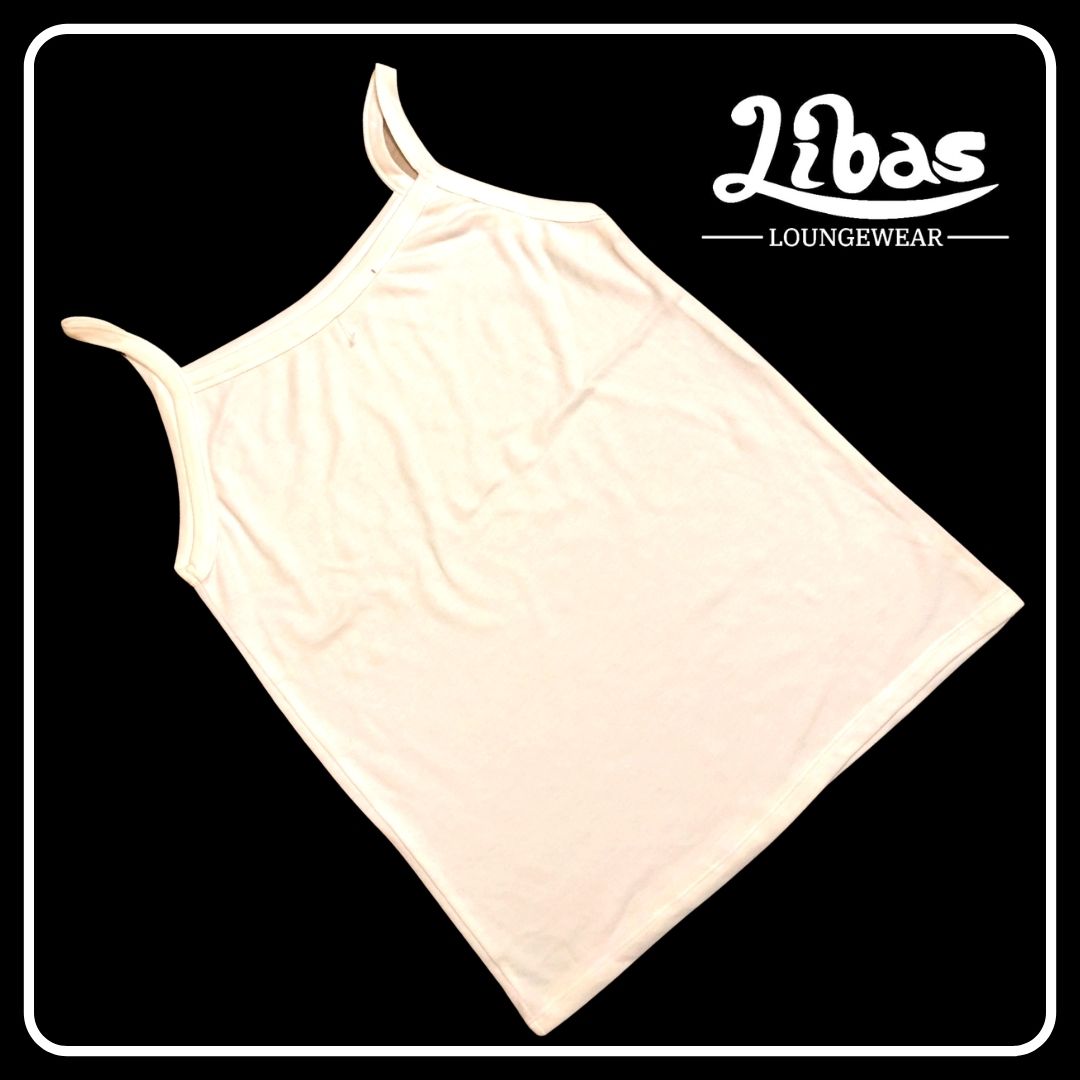 Half white hosiery cotton short slip from Libas loungewear-SS007