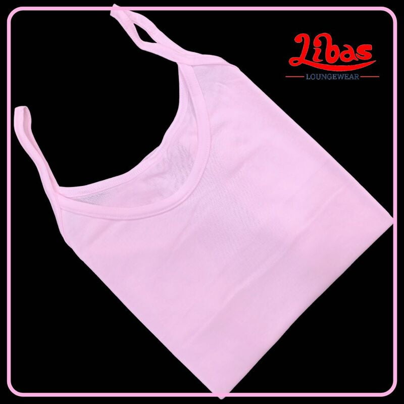 Baby Pink Hosiery Cotton Short Slip With Thin Strap From Libas Loungewear - SS011