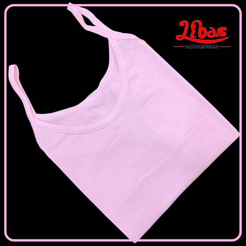 Baby Pink Hosiery Cotton Short Slip With Thin Strap From Libas Loungewear - SS011 Baby Pink Hosiery Cotton Short Slip With Thin Strap From Libas Loungewear - SS011