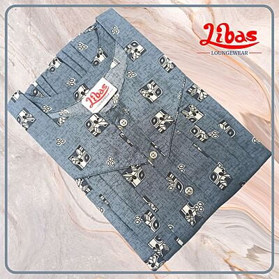 Bali Hai Bizi Lizi Full Front Open Pleated Nighty With Button Closure By Libas Loungewear - FOP194