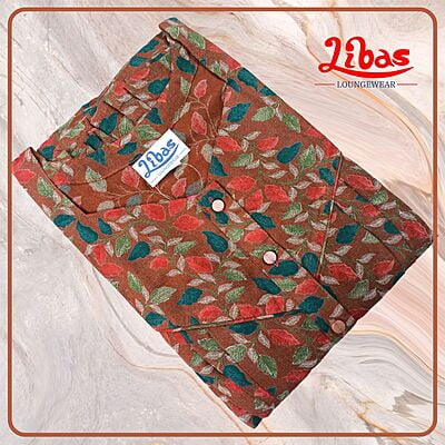 Tia Maria Spun Cotton Plus Size Nighty With Floral Design All Over From Libas Loungewear - PS501