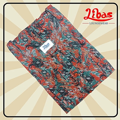 Multi Cedar Grove Soft Cotton Nighty With Floral Design All Over From Libas Loungewear - PS518