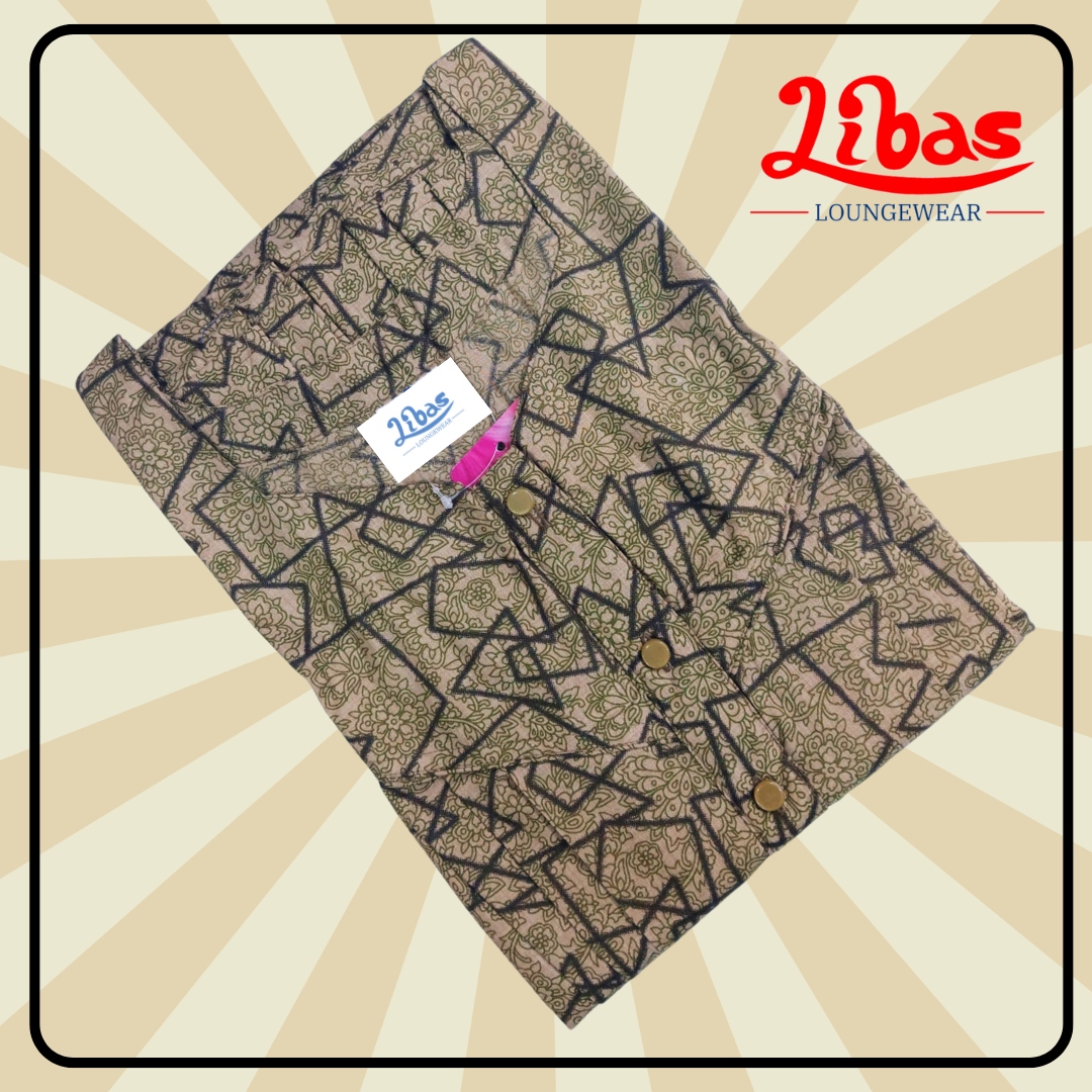 Muddy Brown BiziLIzi Nighty With Floral Design All Over From Libas Loungewear - PS505