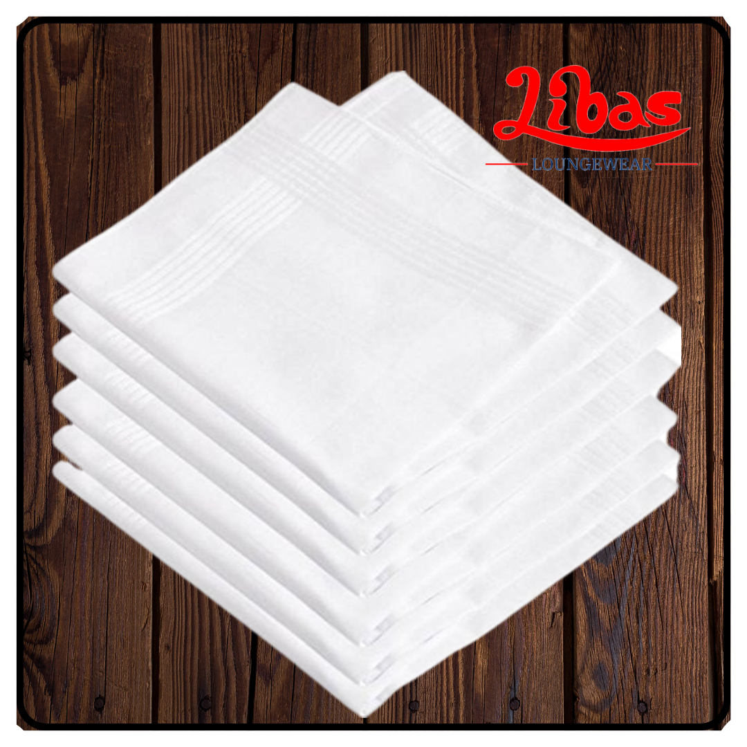 Pack of 10 white cotton Kercheifs from Libas loungewear-KCF005