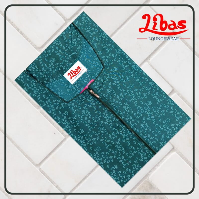 Tlaloc Blue Bizi Lizi Nighty With Floral Print All Over From Libas Loungewear - AL1059 Tlaloc Blue Bizi Lizi Nighty With Floral Print All Over From Libas Loungewear - AL1059