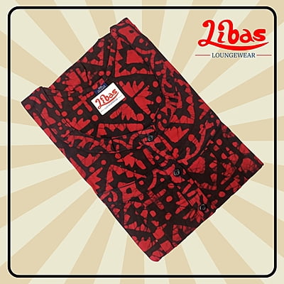 Flamingo Fervor Red Soft Cotton Nighty With Floral Design All Over From Libas Loungewear - PS508