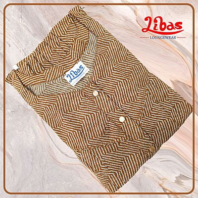 Reno Sand Spun Cotton Printed Nighty With Front Button Closure From Libas Loungewear - PS499
