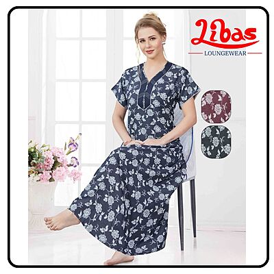Mood Indigo Alpine Nighty in floral prints with button closure From Libas Loungewear - AL1077