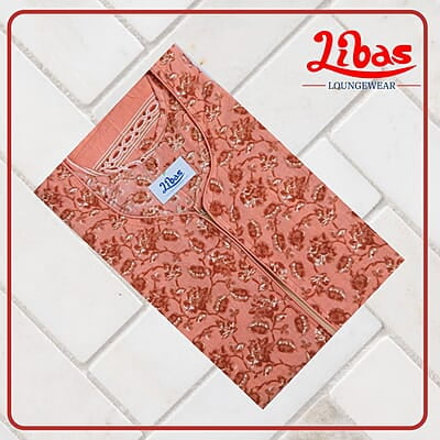 Fire Chalk Cotton Nighty With Floral Print All Over From Libas Loungewear - AL1023