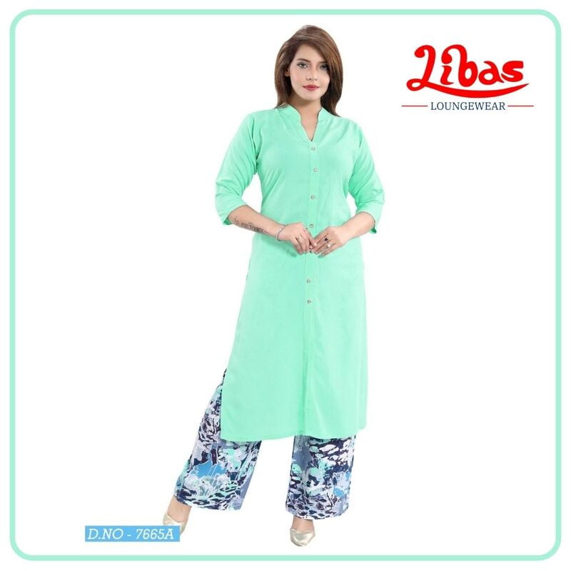 Magic Mint Premium Rayon Classic Palazzo Lounge Sets From Libas Loungewear - PZ017