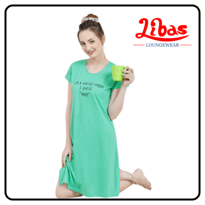 Stylish short nighty from libas loungewear - SHN010