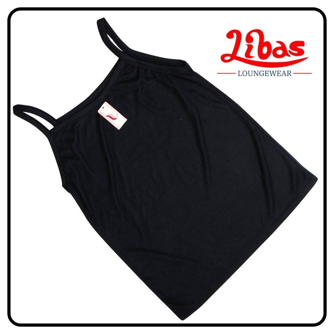 Black hosiery cotton short slip from Libas loungewear-SS006