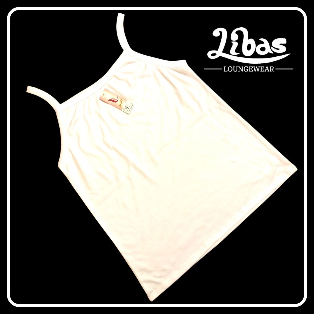 White hosiery cotton short slip from Libas loungewear-SS008