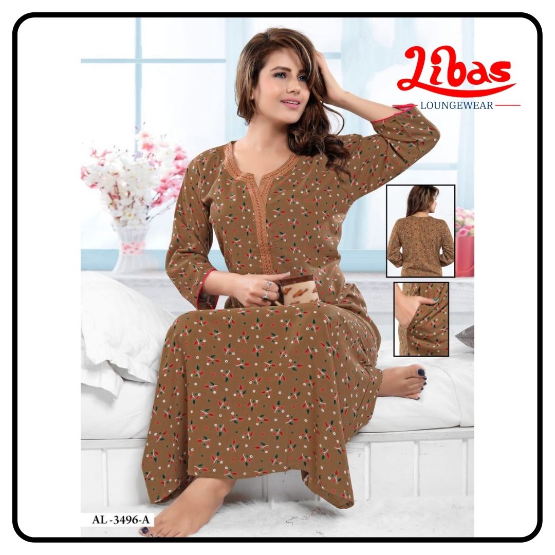 libas loungewear long sleeve nighty
