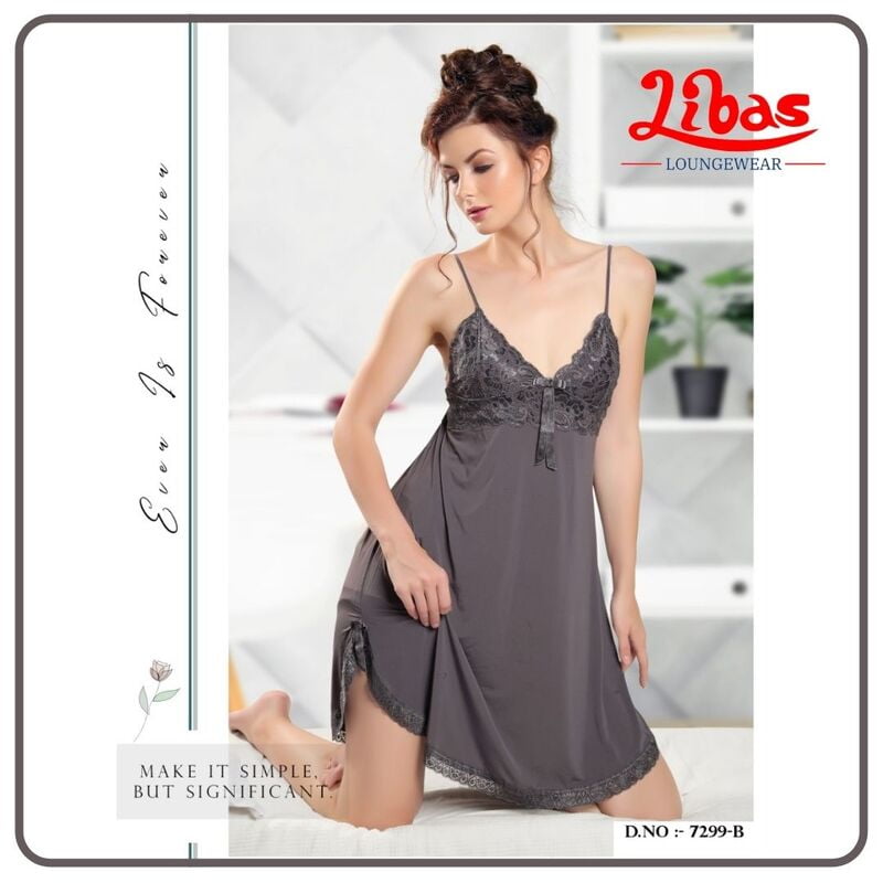 Plain Scorpion Colored Malai Fancy One Piece Baby Doll Night Dress