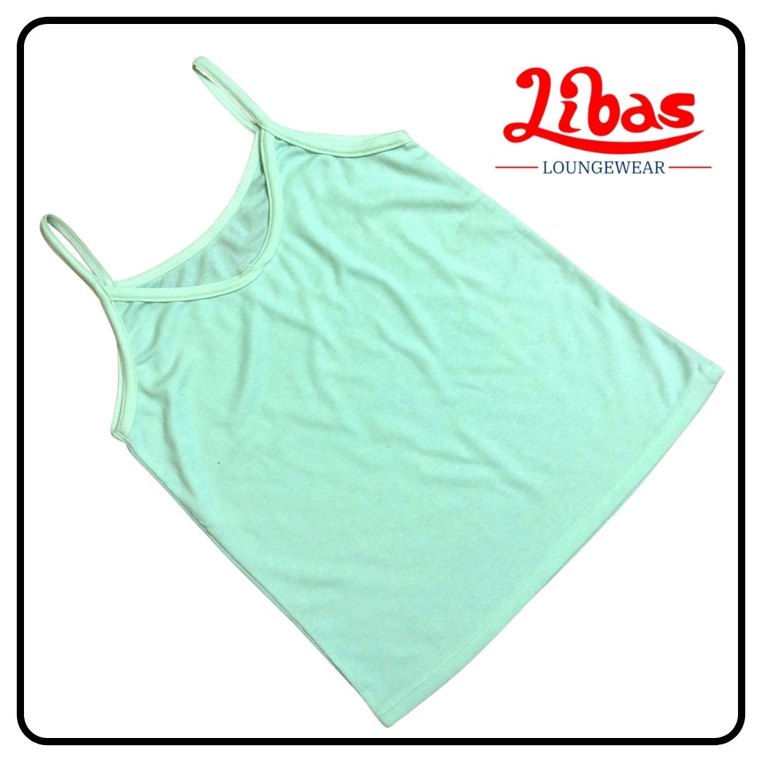 Light Pista green hosiery cotton short slip from Libas loungewear-SS005