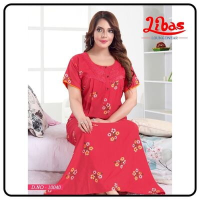 libas loungewear pleated button nighty